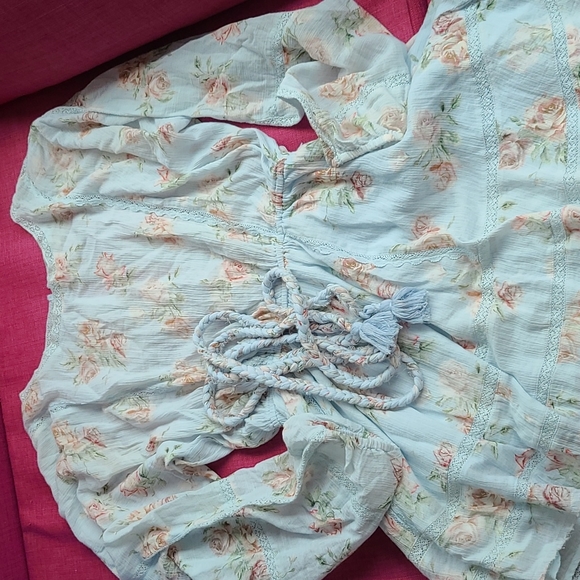 Loveshackfancy noelle floral cotton mini dress, peri XS - Picture 6 of 15